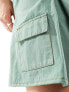 Фото #7 товара Something New X Chloe Frater denim box pleat cargo mini skirt co-ord in washed watercress green