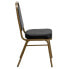 Фото #1 товара Hercules Series Trapezoidal Back Stacking Banquet Chair In Black Vinyl - Gold Frame