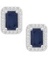 Фото #8 товара Sapphire (1-2/5 ct. t.w) & Diamond (1/5 ct. t.w.) Stud Earrings in Sterling Silver (Also in Ruby & Emerald)