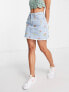 Фото #1 товара Miss Selfridge floral embroided denim skirt in mid wash