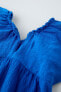 Фото #3 товара Платье из рельефной ткани с воланами ZARA