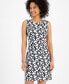 Women's Printed Boat-Neck Sheath Dress