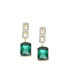 ფოტო #1 პროდუქტის Women's Green Embellished Drop Earrings