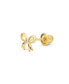 ფოტო #1 პროდუქტის Dainty Tiny Birthday Present Ribbon Solid14K Yellow Gold Mini Bow Cartilage Ear Lobe Stud Earring Safety Clutch Screw Back 1 Piece Piercing