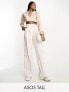 ASOS DESIGN Tall wide leg trouser with patch pockets in ecru