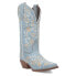 Laredo Linley Floral Snip Toe Cowboy Womens Blue Casual Boots 52221