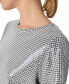 Фото #4 товара Women's Short-Sleeve Houndstooth Sequin Top