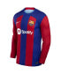Men's Frenkie de Jong Royal Barcelona 2023/24 Home Replica Long Sleeve Jersey