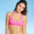 Juniors' Ribbed Halter Bralette Bikini Top - Xhilaration™ Pink size Small