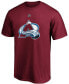 Фото #2 товара Men's Nathan MacKinnon Burgundy Colorado Avalanche Team Authentic Stack Name and Number T-Shirt