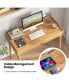 Фото #9 товара Bamboo Writing Desk with 2 Storage Drawers and Open Shelf-Natural