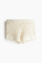 Lace-trimmed Pointelle-knit Mini Shorts