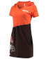 Фото #1 товара Women's Orange, Brown Cleveland Browns Hooded Mini Dress