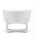Dog Simple Solid Bowl and Stand - Matte White - Small