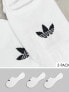 Фото #1 товара adidas Originals adicolor Trefoil 3 pack no show socks in white