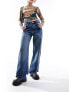 Фото #1 товара Mango relaxed wide leg jean in washed blue
