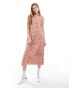 Фото #1 товара Ghospell textured midaxi dress in dusty pink