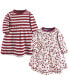 ფოტო #1 პროდუქტის Big Girls Organic Cotton Long-Sleeve Dresses 2pk, Winter Woodland