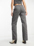 Фото #3 товара Only wide leg tailored trouser co-ord in grey pinstripe