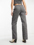 ONLY wide leg tailored trouser co-ord in grey pinstripe