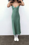 Фото #3 товара Атласное платье-комбинация миди ZARA
