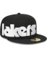 Фото #1 товара Men's Black Los Angeles Lakers Checkerboard UV 59FIFTY Fitted Hat