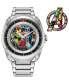 ფოტო #1 პროდუქტის Eco-Drive Men's Marvel Classic Avengers Stainless Steel Bracelet Watch 43mm