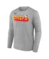 Фото #3 товара Men's Heather Gray Kansas City Chiefs Super Bowl LVIII Two-Side Roster Big and Tall Long Sleeve T-shirt