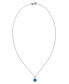 ფოტო #4 პროდუქტის Birthstone Cushion Halo Pendant Necklace in Silver Plate