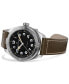 Men's Swiss Automatic Khaki Field Expedition Green Leather Strap Watch 41mm