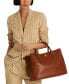 ფოტო #1 პროდუქტის Women's Full-Grain Smooth Leather Large Marcy Satchel