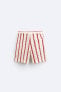 STRIPED CROCHET BERMUDA SHORTS