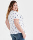 Plus Size Printed Short-Sleeve Henley Top, Created for Macy's