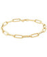 Фото #3 товара Polished & Textured Paperclip Link Bracelet in 14k Gold