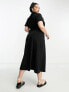 ASOS DESIGN Curve ultimate midi tea dress with collar in black