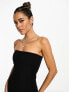 ASOS DESIGN bandeau maxi dress with split hem in black