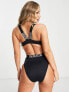 Calvin Klein logo cut out swimsuit in black