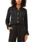 ფოტო #1 პროდუქტის Women's Contrast Stitch Button Front Collared Blouse