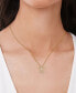 ფოტო #2 პროდუქტის Lab-grown Opal (1/6 ct. t.w.) & Cubic Zirconia Heart Angel 18" Pendant Necklace in 14k Gold-Plated Sterling Silver
