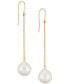 ფოტო #1 პროდუქტის Cultured Freshwater Baroque Pearl (12mm) Chain Drop Earrings