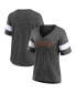 Фото #2 товара Women's Heathered Charcoal San Francisco Giants Wordmark V-Neck Tri-Blend T-shirt