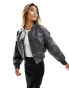 River Island cropped bomber jacket in dark grey