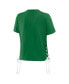 Фото #3 товара Women's Green Oregon Ducks Side Lace-Up Modest Crop T-shirt