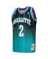 Фото #3 товара Men's Larry Johnson Teal, Black Charlotte Hornets 1992/93 Hardwood Classics Fadeaway Swingman Player Jersey