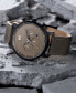 ფოტო #3 პროდუქტის Men's Chronograph Green Leather Strap Watch 45mm