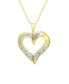 Фото #1 товара Macy's diamond Accent Gold-plated Open Heart Pendant Necklace