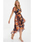 ფოტო #3 პროდუქტის Women's Chiffon Lurex Tiered Dress