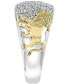 ფოტო #3 პროდუქტის EFFY® Men's White Sapphire Lion Ring (1-3/8 ct. t.w.) in Sterling Silver & 14k Gold-Plate