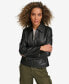 Women's Faux Leather Laydown Collar Jacket