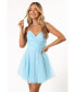 Women's Kienna Tulle Mini Dress Синий, Large - фото #3